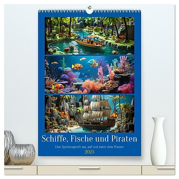 Schiffe, Fische und Piraten (hochwertiger Premium Wandkalender 2025 DIN A2 hoch), Kunstdruck in Hochglanz, Calvendo, Kerstin Waurick