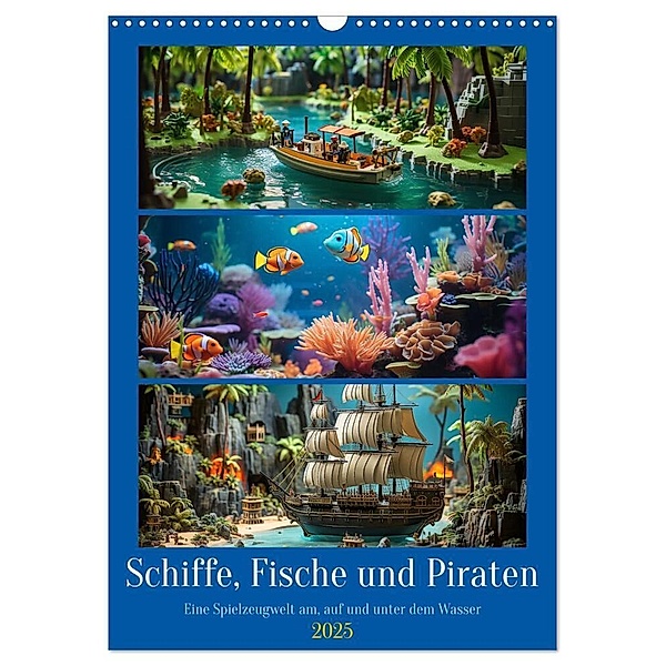 Schiffe, Fische und Piraten (Wandkalender 2025 DIN A3 hoch), CALVENDO Monatskalender, Calvendo, Kerstin Waurick