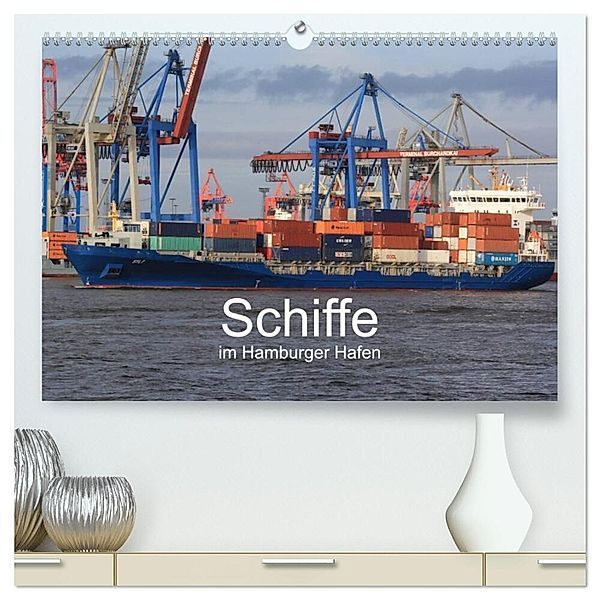 Schiffe im Hamburger Hafen (hochwertiger Premium Wandkalender 2025 DIN A2 quer), Kunstdruck in Hochglanz, Calvendo, Andre Simonsen / Hamborg-Foto