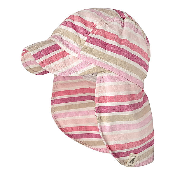 maximo Schildmütze SUMMER STRIPES mit Nackenschutz in rosa