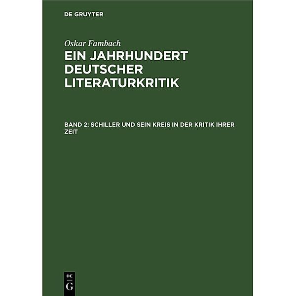 Schiller und sein Kreis in der Kritik ihrer Zeit, Oskar Fambach