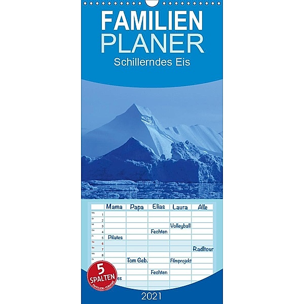 Schillerndes Eis - Familienplaner hoch (Wandkalender 2021 , 21 cm x 45 cm, hoch), Anke Thoschlag