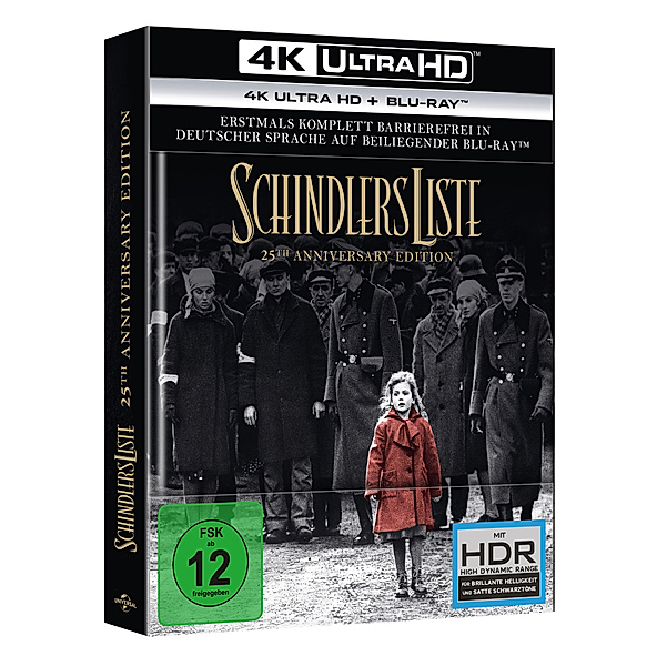 Schindlers Liste - 25th Anniversary Edition (4K Ultra HD), Ben Kingsley,Ralph Fiennes Liam Neeson