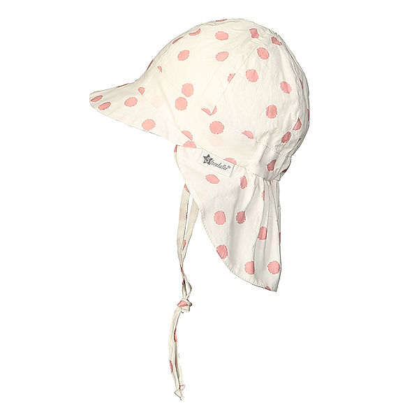 Sterntaler Schirmmütze DOTS mit Nackenschutz in weiß/rosa