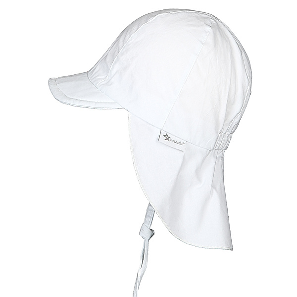Sterntaler Schirmmütze mit Nackenschutz zum Schnüren in weiß