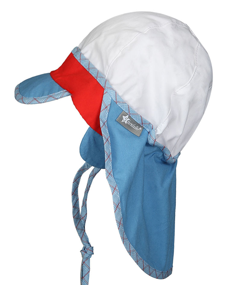 Schirmmütze SOMMER MULTI mit Nackenschutz in weiß samtblau kaufen