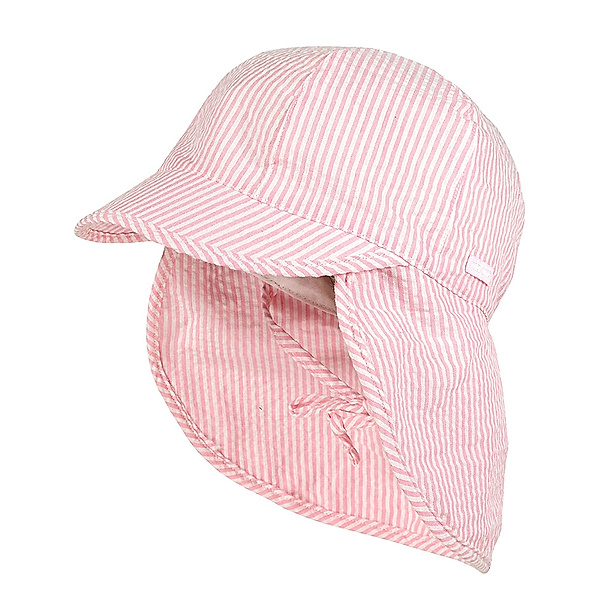 maximo Schirmmütze STREIFEN mit Nackenschutz in rosa/weiss