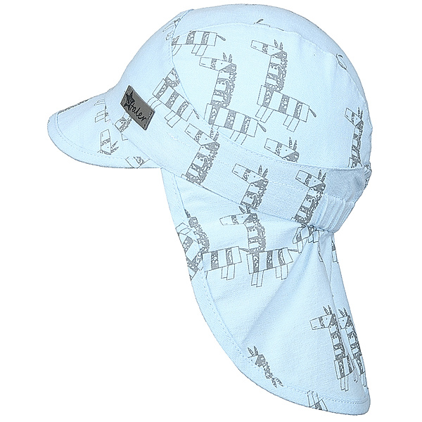 Sterntaler Schirmmütze ZEBRA mit Nackenschutz in himmelblau