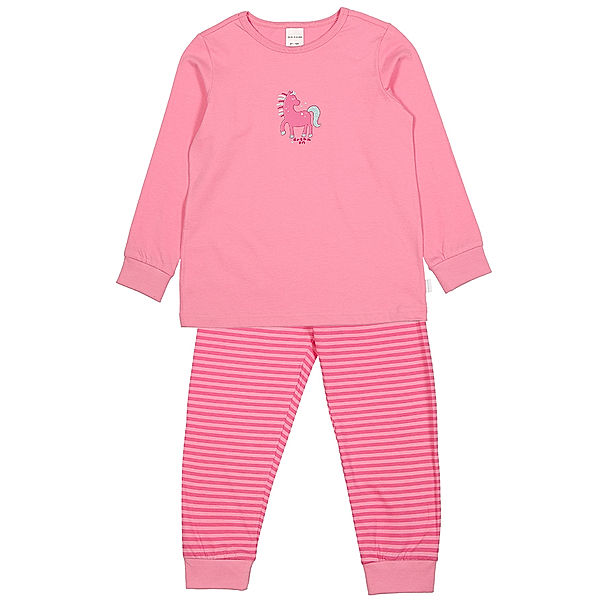 Schiesser Schlafanzug CLASSICS – PFERD 2-teilig lang in rosa/pink