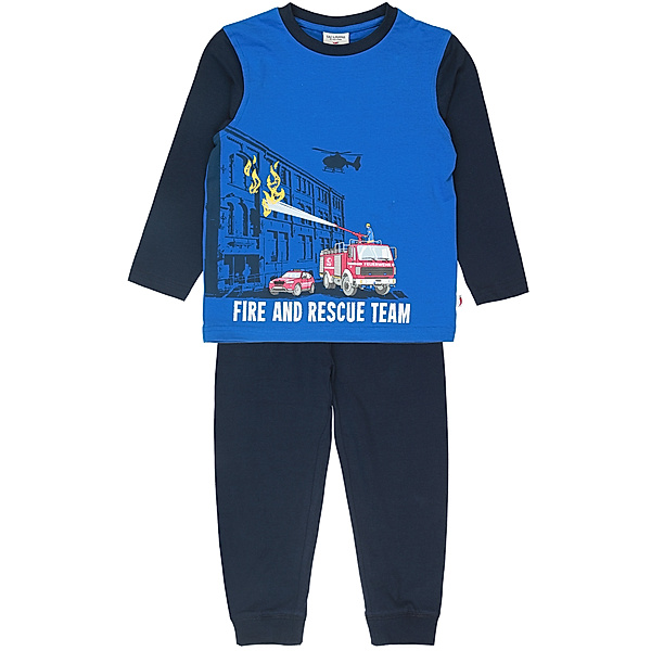 Salt & Pepper Schlafanzug FIRE AND RESCUE TEAM lang in bright blue