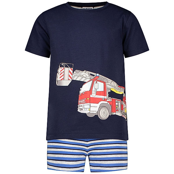 Salt & Pepper Schlafanzug FIRETRUCK kurz in navy