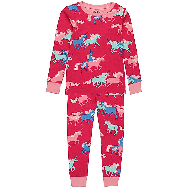 Hatley Schlafanzug FROLICKING UNICORNS lang in pink