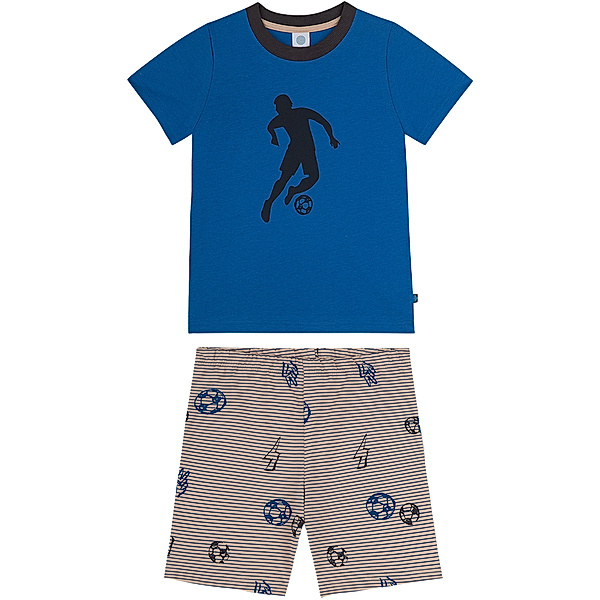 Sanetta Schlafanzug FUßBALL kurz in blue snorkel
