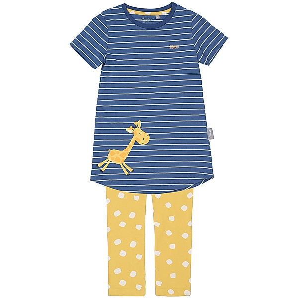 Sigikid Schlafanzug GIRAFFE lang in blau/gelb