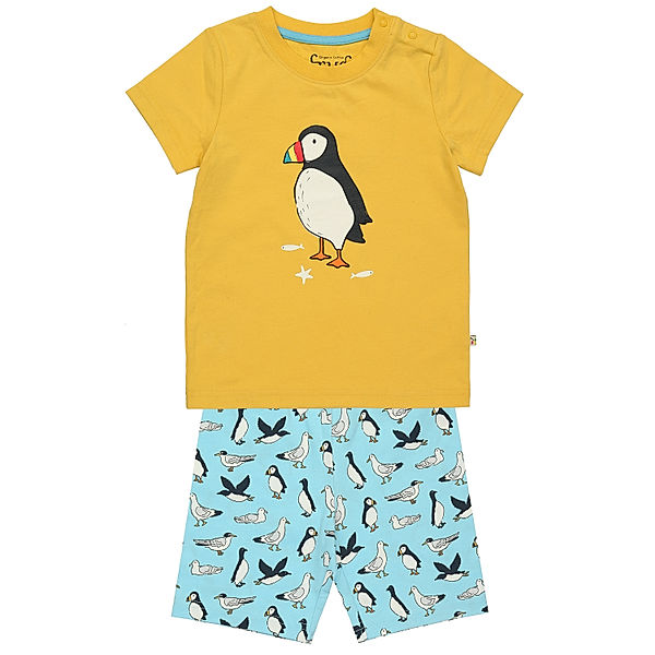 frugi Schlafanzug kurz PRAA - PUFFIN in gelb