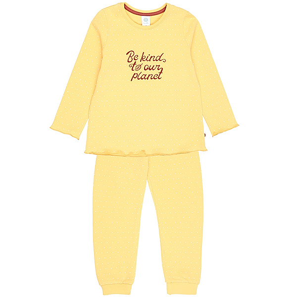 Sanetta Schlafanzug lang BACK TO NATURE gepunktet in gelb