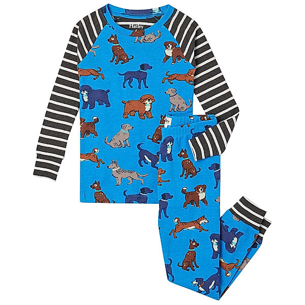 Hatley Schlafanzug lang PLAYFUL PUPPIES in blue