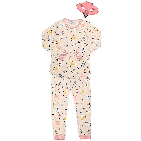 Petit Bateau Schlafanzug LIBOULI 2-teilig mit Maske in rosa