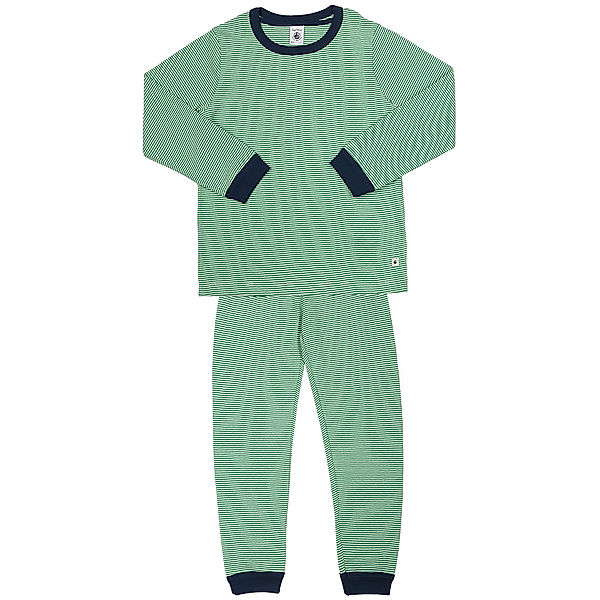 Petit Bateau Schlafanzug LIVERT 2-teilig lang in grün/weiß