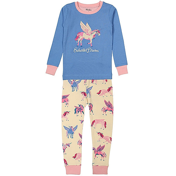 Hatley Schlafanzug MYSTICAL UNICORNS 2-teilig lang in hellblau/creme