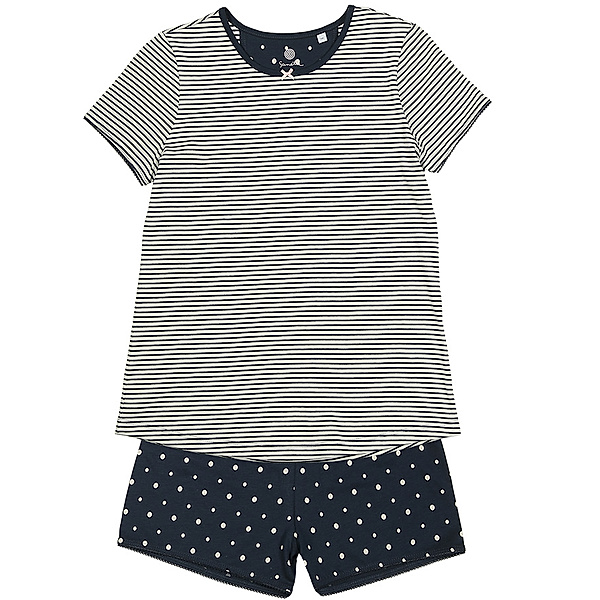 Sanetta Schlafanzug NEW BASIC KIDS G kurz gestreift in blau/off white
