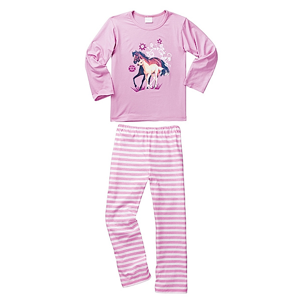 Schlafanzug Pferd, pink (Grösse: 110/116)