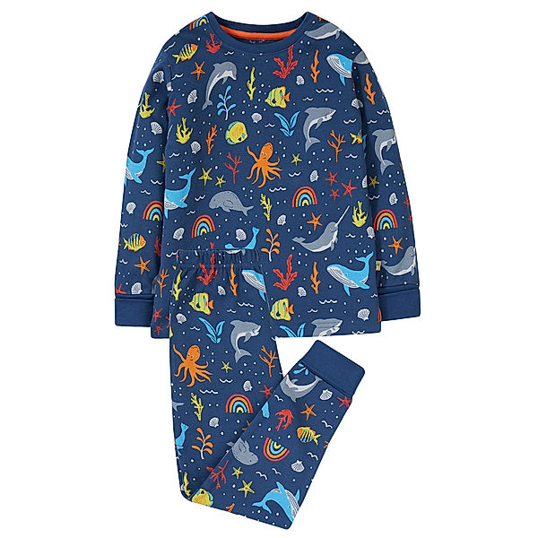 frugi Schlafanzug RAINBOW SEA lang in navy