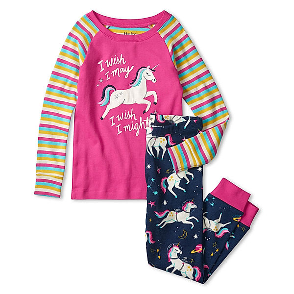 Hatley Schlafanzug SPACE UNICORNS – GLOW IN THE DARK lang in bunt