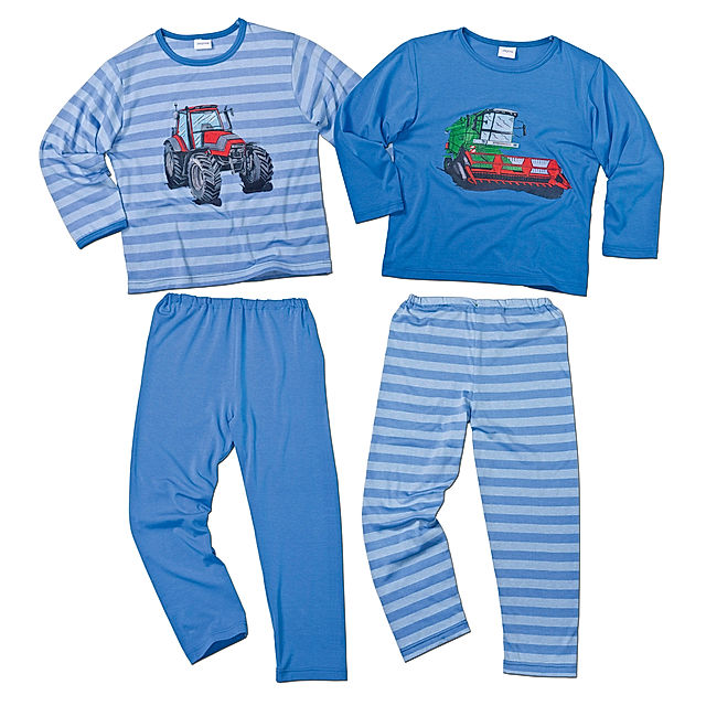 Schlafanzug Traktor, 2er-Set, blau Größe: 110 116 | Weltbild.at