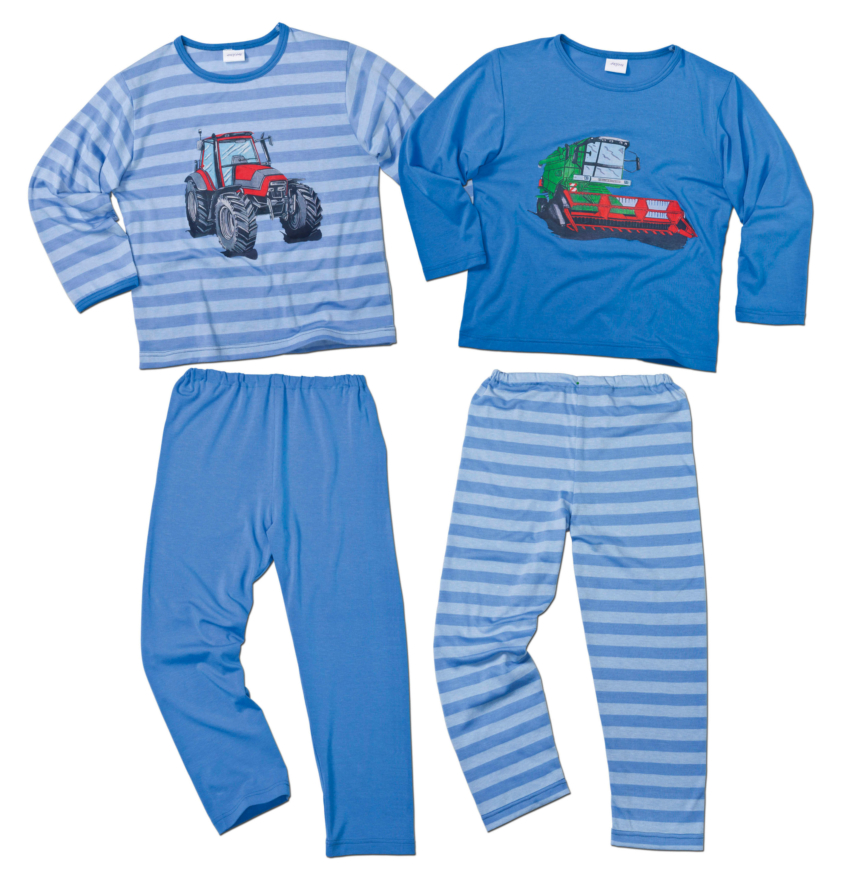 Schlafanzug Traktor, 2er-Set, blau Größe: 98 104