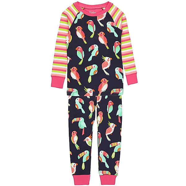 Hatley Schlafanzug TROPICAL BIRDS lang in navy