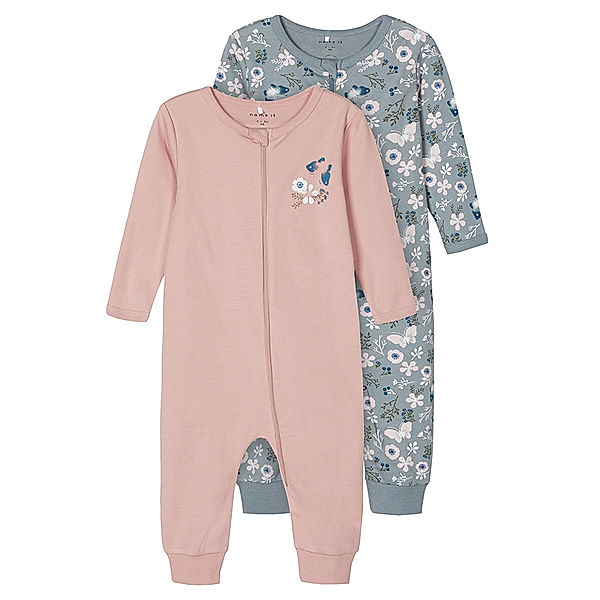 name it Schlafstrampler NBFNIGHTSUIT 2er-Pack in mauve/grün