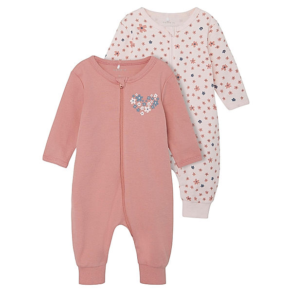 name it Schlafstrampler NBFNIGHTSUIT FLOWER 2er-Pack in rosette