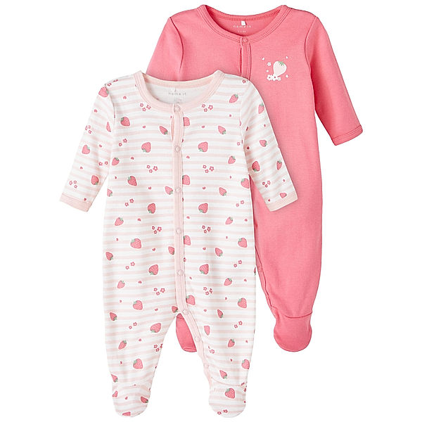 name it Schlafstrampler NBFNIGHTSUIT mit Fuß 2er Pack in camellia rose