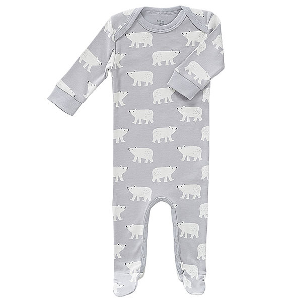 FRESK Schlafstrampler POLAR BEAR mit Fuss in grau