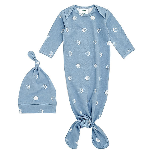 aden + anais Schlafstrampler SNUGGLE KNITE STERNE mit Mütze in blue moon