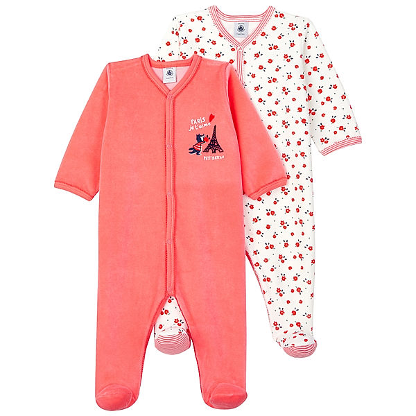 Petit Bateau Schlafstrampler TIMADE 2er-Pack in marshmallow/peachy