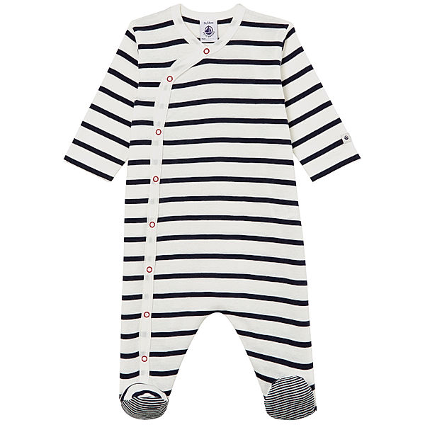 Petit Bateau Schlafstrampler TUCHOTE mit Fuß in marshmallow/smoking