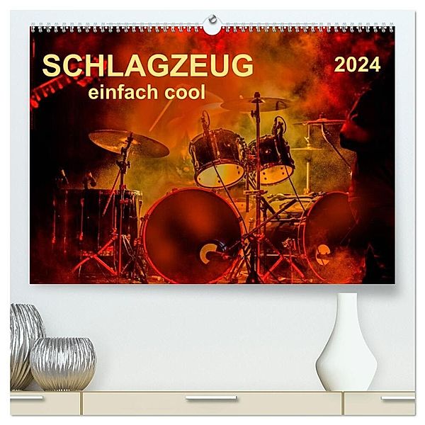 Schlagzeug - einfach cool (hochwertiger Premium Wandkalender 2024 DIN A2 quer), Kunstdruck in Hochglanz, Peter Roder