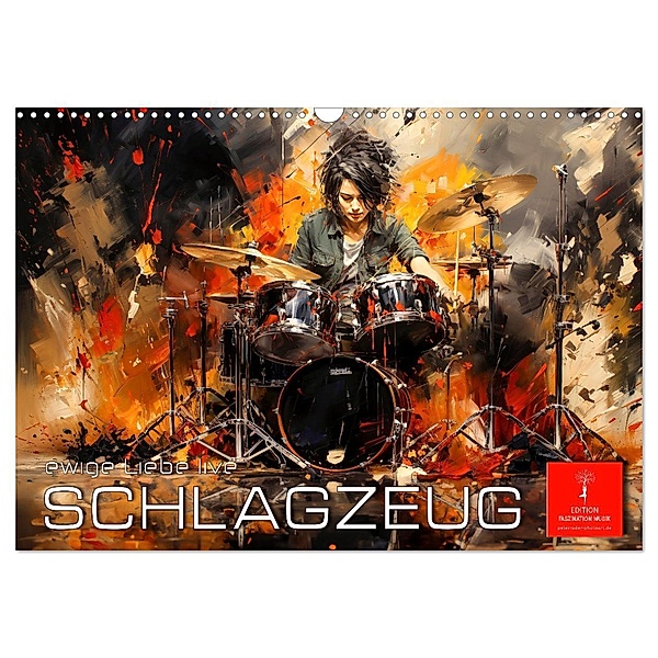 Schlagzeug ewige Liebe live (Wandkalender 2024 DIN A3 quer), CALVENDO Monatskalender, Peter Roder