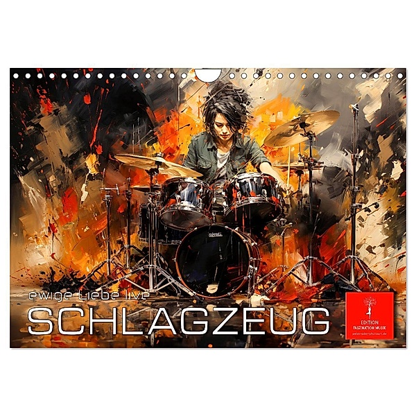 Schlagzeug ewige Liebe live (Wandkalender 2025 DIN A4 quer), CALVENDO Monatskalender, Calvendo, Peter Roder