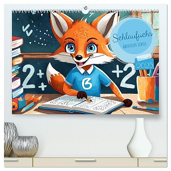 Schlaufuchs - Abenteuer Schule (hochwertiger Premium Wandkalender 2025 DIN A2 quer), Kunstdruck in Hochglanz, Calvendo, pixs:sell