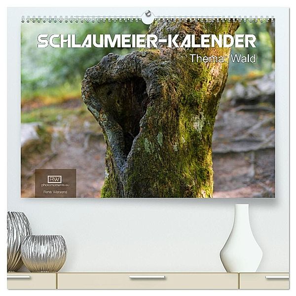 Schlaumeier-Kalender - Thema: Wald (hochwertiger Premium Wandkalender 2024 DIN A2 quer), Kunstdruck in Hochglanz, René Wersand