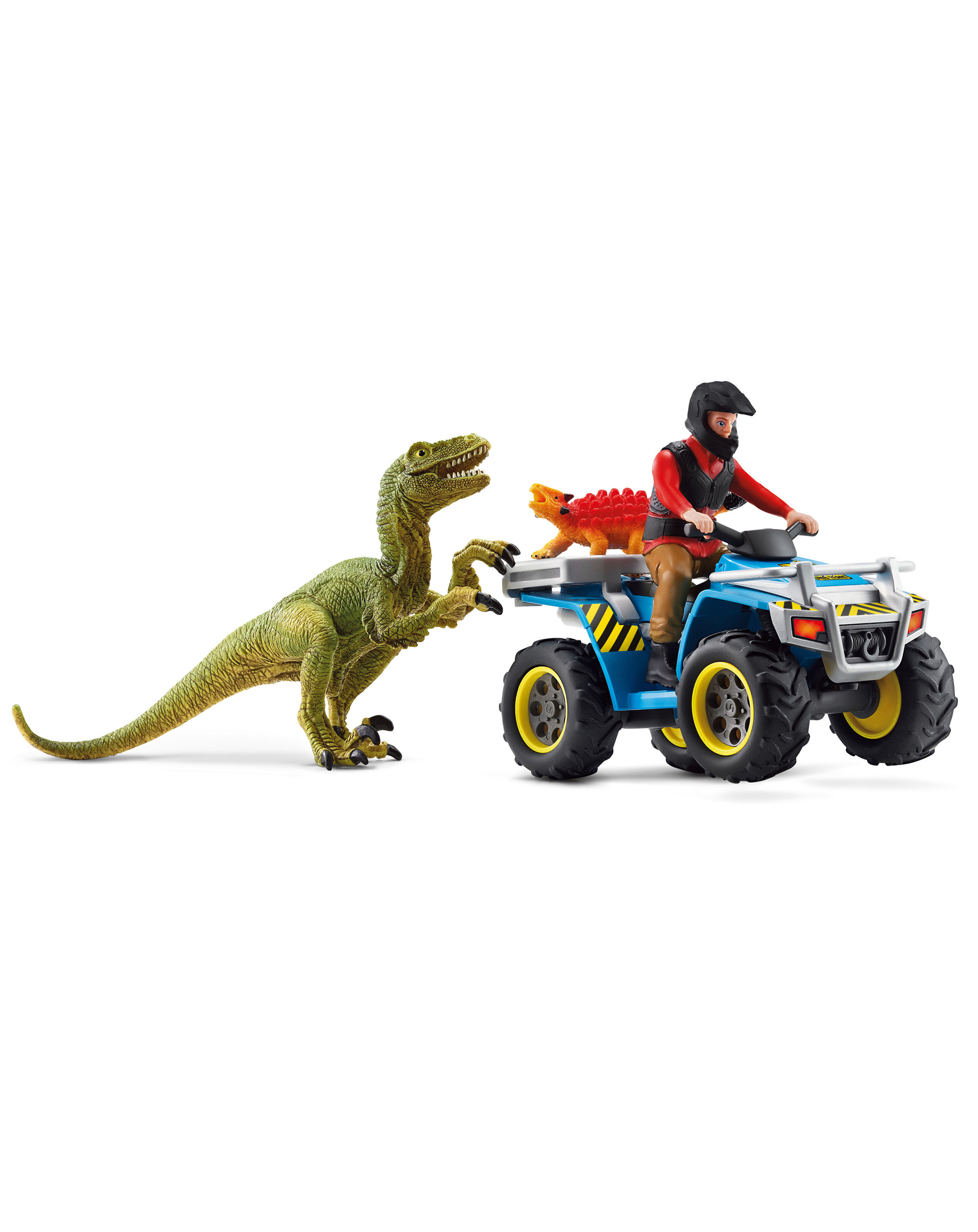 schleich® 41466 Dinosaurs – Flucht auf Quad vor Velociraptor