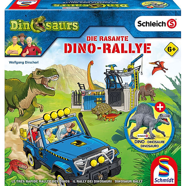 SCHMIDT SPIELE Schleich, Dinosaurs, Die rasante Dino-Rallye (Spiel)