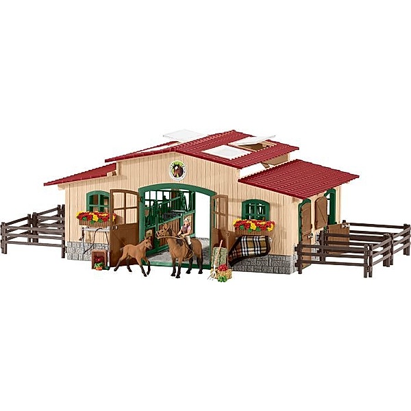 schleich® Schleich Farm World 42195 Pferdestall mit Pferden und Zubehör