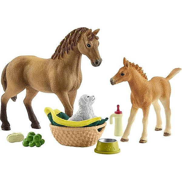 schleich® schleich® Horse Club - 42432 Sarahs Tierbaby-Pflege mit Quarter Horse Stute, a