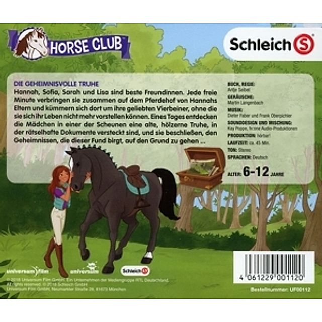 Schleich Horse Club - Die geheimnisvolle Truhe, 1 Audio-CD Hörbuch jetzt  bei Weltbild.ch bestellen