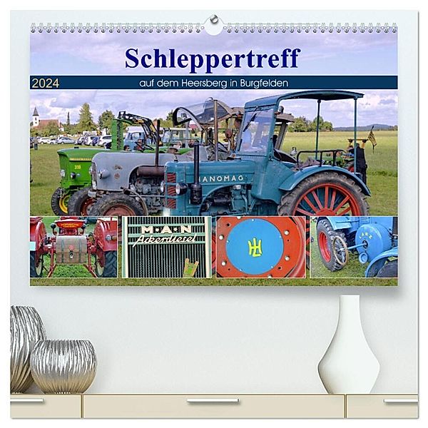 Schleppertreff auf dem Heersberg in Burgfelden (hochwertiger Premium Wandkalender 2024 DIN A2 quer), Kunstdruck in Hochglanz, Günther Geiger