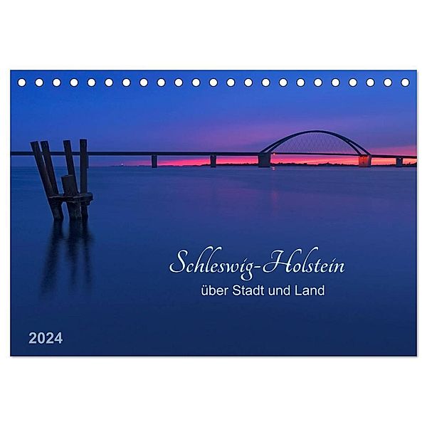 Schleswig-Holstein - über Stadt und Land (Tischkalender 2024 DIN A5 quer), CALVENDO Monatskalender, Klaus Kolfenbach